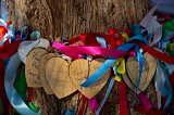 Ribbons and Messages of Rememberance Outside Church of Profitis Elias, Protaras, Cyprus