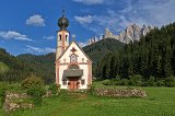 The Church of St. Johann (San Giovanni) in Ranui, Santa Maddalena, South Tyrol, Italy