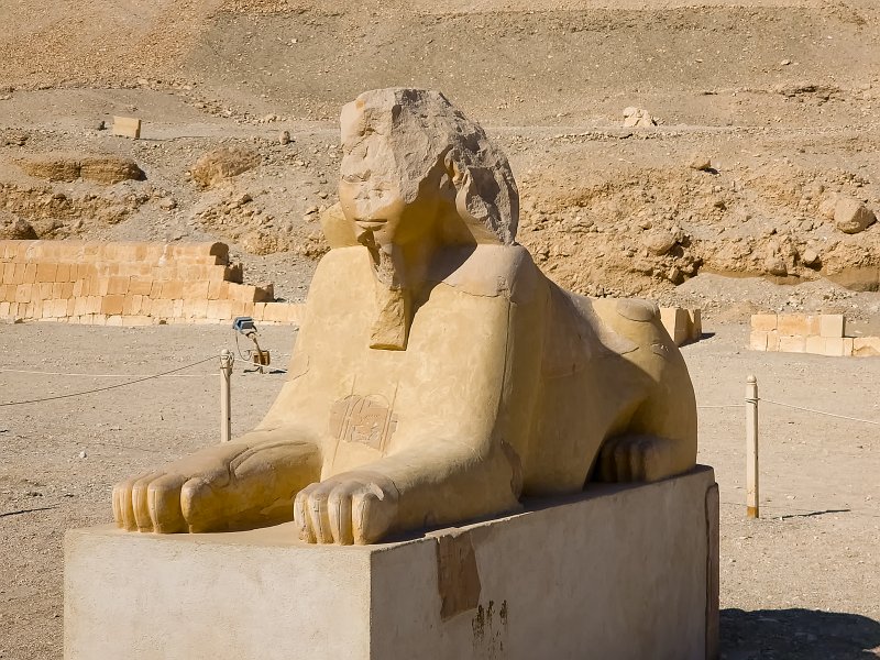 Sphinx of Hatshepsut, Mortuary Temple of Hatshepsut, Deir el-Bahari, Egypt | Mortuary Temple of Hatshepsut - Deir el-Bahari, Egypt (20230220_141708.jpg)
