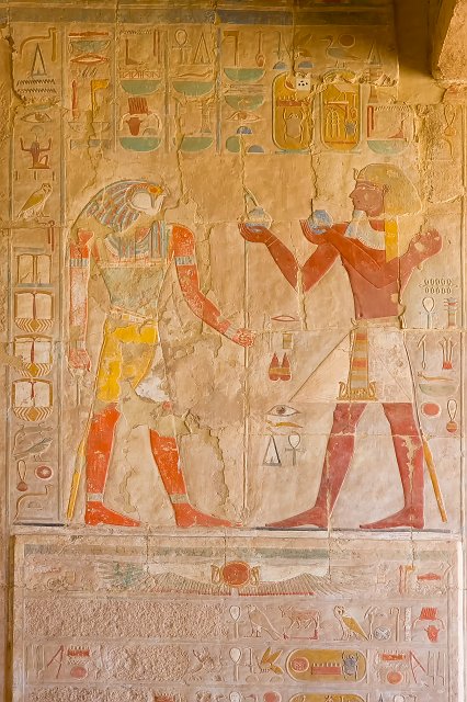 Sokaris (Osiris) Presented with Wine by Thutmose III, Mortuary Temple of Hatshepsut | Mortuary Temple of Hatshepsut - Deir el-Bahari, Egypt (20230220_145406.jpg)