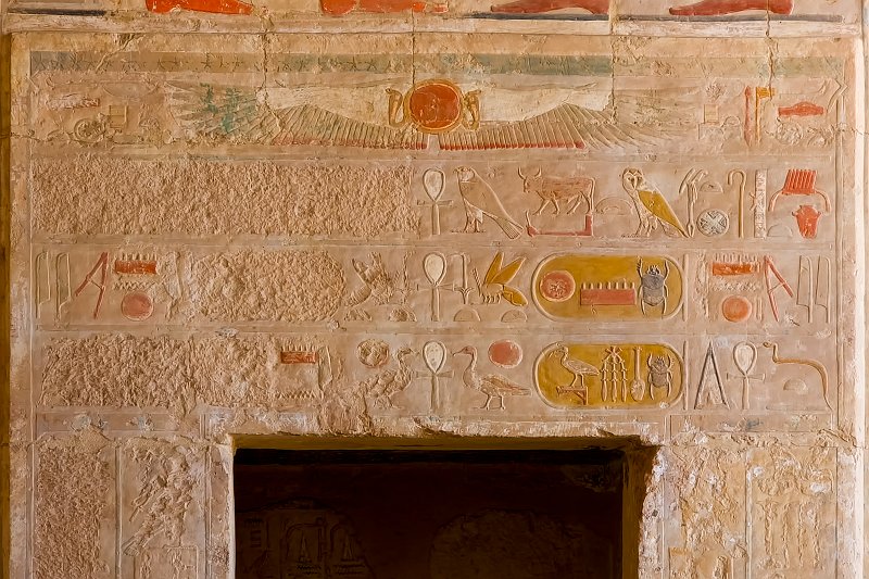 Erasure of Hatshepsut's Royal Titulary (left) with Thutmose III's Royal Titulary (right) | Mortuary Temple of Hatshepsut - Deir el-Bahari, Egypt (20230220_145446.jpg)
