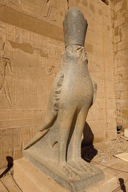 Statue of Horus as a Falcon, First Pylon, Temple of Horus, Edfu, Egypt | Temple of Horus - Edfu, Egypt (20230222_143514.jpg)
