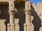 Columns with Vegetal Capitals Bearing a Figure of Bes, Birth House, Temple of Edfu