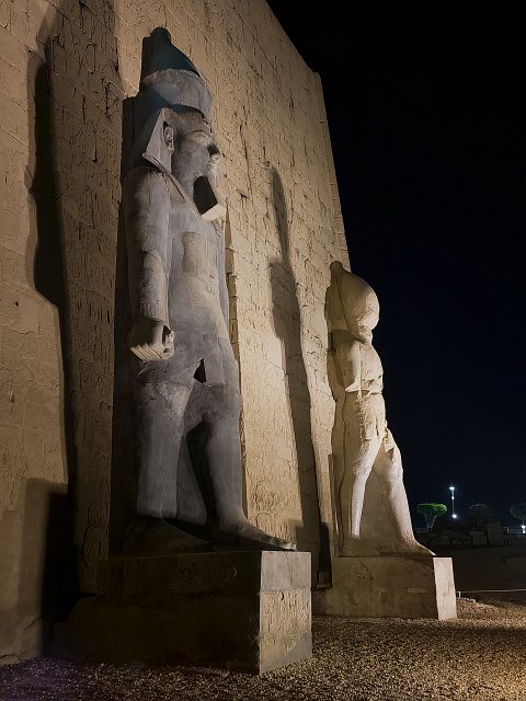 Statues of Ramesses II, First Pylon of Luxor Temple | Luxor Temple, Egypt (20230218_190148.jpg)
