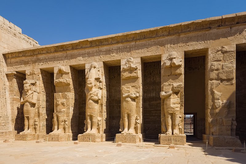 Osiris Pillars, First Courtyard, Mortuary Temple of Ramesses III, Medinet Habu | Mortuary Temple of Ramesses III - Medinet Habu, Egypt (20230220_112245.jpg)