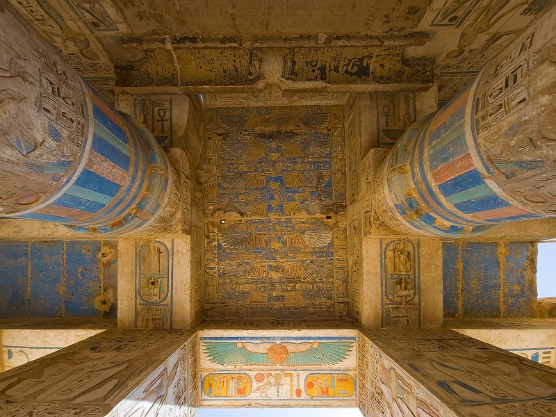 Ceiling, Peristyle Hall, Mortuary Temple of Ramesses III, Medinet Habu | Mortuary Temple of Ramesses III - Medinet Habu, Egypt (20230220_114101.jpg)