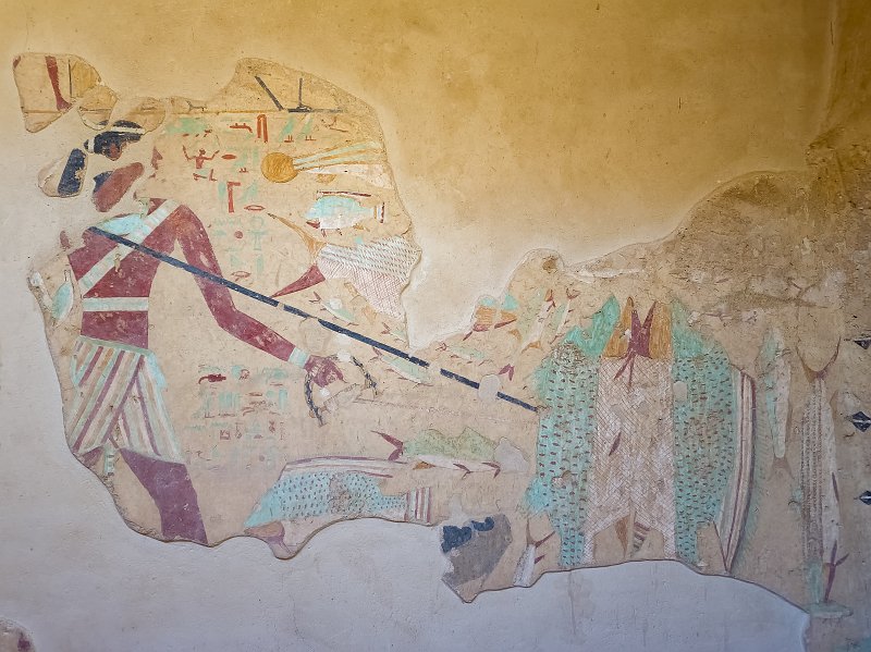 Harpoon Fishing Scene, Tomb of Ankhtifi, Mo'alla, Egypt | Tomb of Ankhtifi - Mo'alla, Egypt (20230222_084738.jpg)