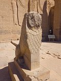 Statue of a Sphinx at the Main Entrance to Temple of Isis, Philae Temple Complex