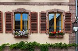 Twin Windows and Flowers, Bergheim, Alsace, France