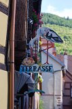 Sign of "Terrace" Restaurant, Kaysersberg, Alsace, France