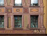 Display Windows and Painted Wall, Ribeauvillé, Alsace, France
