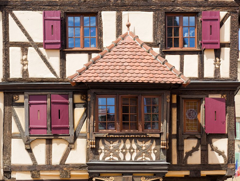 Facade of Old Building, Turckheim, Alsace, France | Turckheim - Alsace, France (IMG_2782.jpg)
