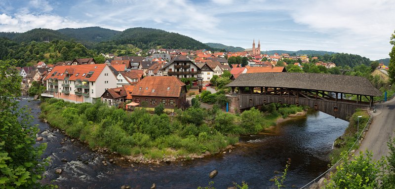 Panoramic View of Forbach and the Covered Bridge, Germany | The Black Forest, Germany - Part I (IMG_7010_11_12_13_14_15_16_17_18_19.jpg)
