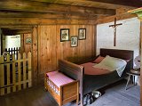 Bedroom in Hotzenwaldhaus, Black Forest Open Air Museum, Gutach im Schwarzwald, Germany