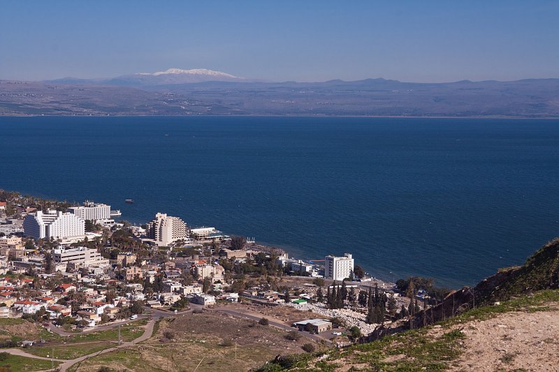 Panoramic view of Tiberias and the Sea of Galilee (Mount Hermon is in the background) | Israel (IS88-IMG_5352_f.jpg)